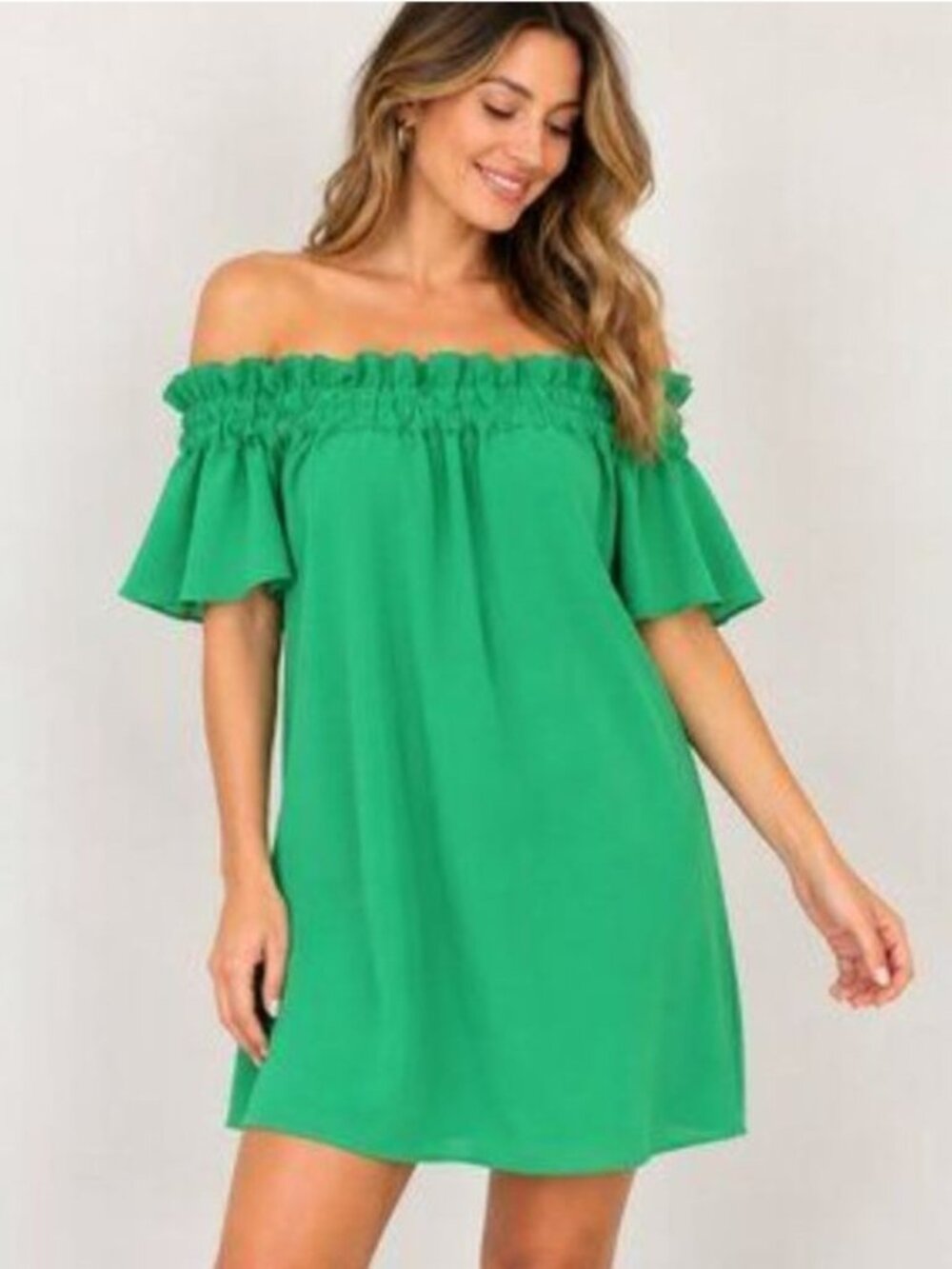 Pleione Emerald Green Off The Shoulder Mini Party Dress Size S Summer Nordstrom